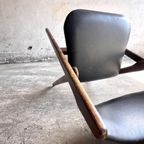 Two Mid Century Wooden Leather Folding Chairs thumbnail 9