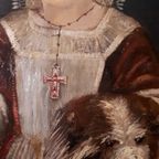 Olieverf Op Paneel, Willem H.a. Teeling - Johanna Schuyt Als Kind Met Hond thumbnail 6