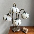 Antieke Art Nouveau Tiffany Lamp Waterlelie In Brons thumbnail 14