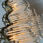 Vintage Art Nouveau Stijl Kroonluchter Teardrops Staafjes thumbnail 3