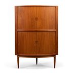 Deens Design Teak Hoek Kast Met Tambour Deuren, 1960S thumbnail 2