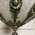 Art Deco Luster Met Gefumeerd Glas thumbnail 3