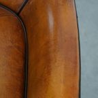 Subtiele Cognac-kleurige Schapenleren Armchair Met Een Leuke Vormgeving thumbnail 9