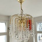 Opaliserende Hollywood Regency Hanglamp Kroonluchter Vintage thumbnail 9