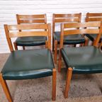 6 X Model 401 Eetkamerstoelen Van Jorgen Henrik Moller, Dene thumbnail 6