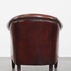 Schapenleren Clubfauteuil In Een Prachtige Warme Cognac Kleur Met Een Mooi Patina thumbnail 5