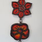 Wall Plaque By Jan Van Erp Ceramic Glaze Flowers Dutch Pottery Vintage 60's 70's thumbnail 10