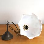 Art Deco Opaline Glazen Hanglamp, Frankrijk '30 thumbnail 4