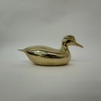 Mid Century Brass Duck Sculpture 1970’S thumbnail 4