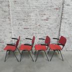 4 Vintage Eettafelstoelen Met Armleuningen thumbnail 3