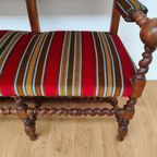 Antieke Vintage Franse Eikenhouten Bank, Halbank Eetkamerbank thumbnail 16