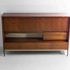 Mid-century Vintage Wandkast Met Verlichting In Teak, België 1960s thumbnail 7