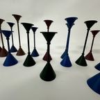 Set Of 17 Memphis Style Post Modern Candle Stick , 1980’S thumbnail 12