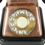Oude Draaischijf Telefoon Rood Koper Bakeliet Ktas Jaren 30 thumbnail 11