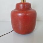 Red Ceramic Table Lamp By Paf Studio 1970. thumbnail 5