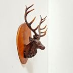 Vintage Hertenkop Wand Beeldje Tirol Skihut Mancave Pub Bar thumbnail 2