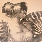 Uknown, Lady With Fan, Monochrom (Black And  White) thumbnail 10
