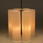 Vintage Hanglamp / Kroonluchter, Melkglazen Kokers, Duitsland 1970'S thumbnail 8