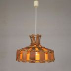 Vintage Hanglamp Met Kap Van Rotan, Palmblad En Stof, Jaren 70 thumbnail 16
