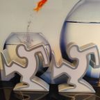 Set Osvaldo Cavandoli Keith Haring La Linea Lampen Grijs thumbnail 6