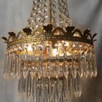 Zakkroonluchter Hanglamp Frans Kristal Vintage Goud thumbnail 6