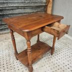 Antiek Brocante Tafeltje Sidetable Met Lade 70 X 73 Cm thumbnail 7