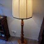 Staande Lamp Vloerlamp Hout Met Plissé Kap thumbnail 7