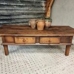 Antieke Spaanse Salontafel Sidetable Kastanjehout 1800 thumbnail 3