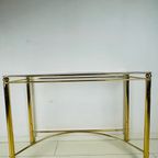 3 Koperen Tafels. Sidetable En Bijzettafels. Unieke Hollywood Regency Set Brass Tafels. thumbnail 8