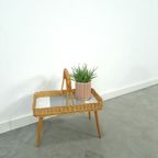 Rotan Dienblad Op Poten Met Grijs Formica thumbnail 2