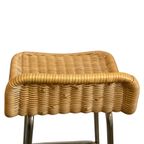 Dirk Van Sliedrecht - Rohe Noordwolde - Bar Stool With Wicker / Rattan Seat - In Great Condition, thumbnail 7