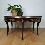 Vintage Neoklassieke Ronde Salontafel Empire Stijl Marmer thumbnail 3