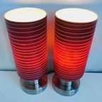 Set Honsel Tafellampjes Paars Bedlampjes Paars Glas thumbnail 9