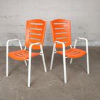Duo Vintage Oranje Tuinstoelen thumbnail 2