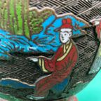 Bronzen Cloisonné Vaas. thumbnail 2