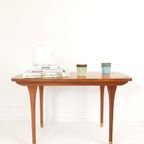 Vintage Salontafeltje Teak Fineer Messing Bijzettafeltje thumbnail 5