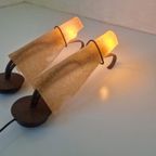 2 Vintage Lampen Design Massive Metaal Glas thumbnail 8