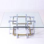 Brass & Chrome Geometrical Coffee Table thumbnail 5