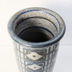 Large Marianne Starck For Michael Andersen And Sons Stoneware Vase With Gray And Blue Patterned G thumbnail 7