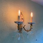 Stijlvolle Italiaanse Wandlamp Met Bloemen Versierde Porselein thumbnail 5