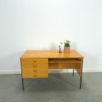 Fineer Hellerau Design Vrijstaand Bureau Met Lades Vintage thumbnail 5