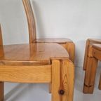 4 Massief Grenen Scandinavische Brutalist Vintage Stoelen. thumbnail 9