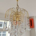 Opaliserende Hollywood Regency Hanglamp Kroonluchter Vintage thumbnail 3