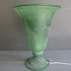 Vintage Italiaanse Groene Glazen Murano Scavo Lamp thumbnail 2