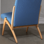 Vintage Blue Chair Of Wood And Cloth thumbnail 5