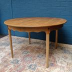 Vintage Eiken Ronde Tafel, Deens Design Van Henning Kjaernulf, thumbnail 8