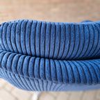 Vintage Fauteuil Nieuw Bekleed Ribstof Draaifauteuil thumbnail 12