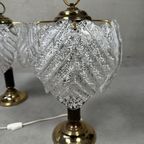 2x Vintage Tafellampen Mazzega ‘frozen Leaves’ thumbnail 4