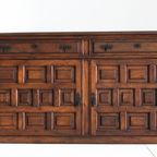 Spanish Brutalist Sideboard In Carved Solid Wood thumbnail 10