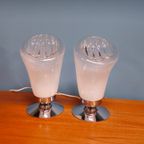 Set Van 2 Tafellampen Murano Italië Bedlampjes Lampen Lamp thumbnail 13
